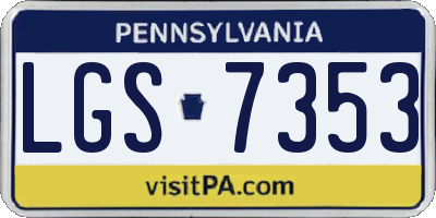 PA license plate LGS7353