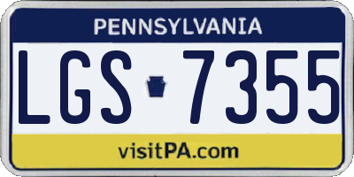 PA license plate LGS7355