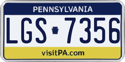 PA license plate LGS7356
