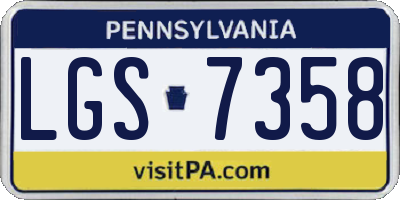 PA license plate LGS7358