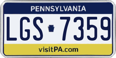 PA license plate LGS7359