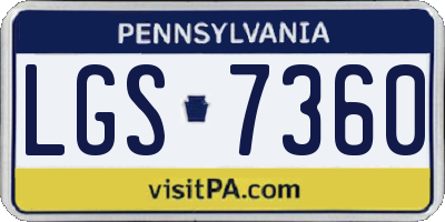 PA license plate LGS7360