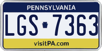 PA license plate LGS7363