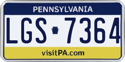 PA license plate LGS7364