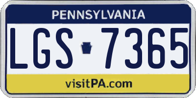 PA license plate LGS7365