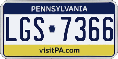 PA license plate LGS7366