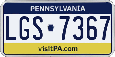 PA license plate LGS7367