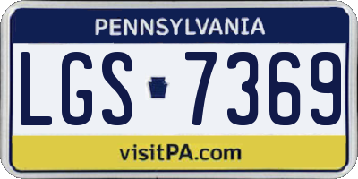 PA license plate LGS7369