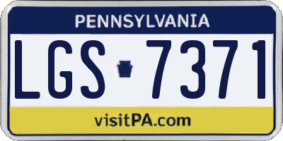 PA license plate LGS7371