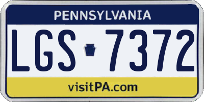 PA license plate LGS7372