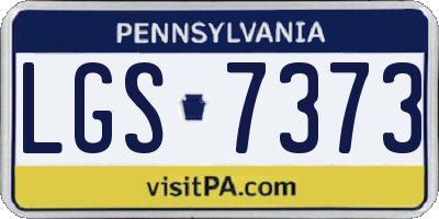 PA license plate LGS7373
