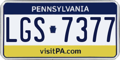 PA license plate LGS7377