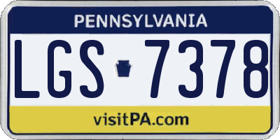 PA license plate LGS7378