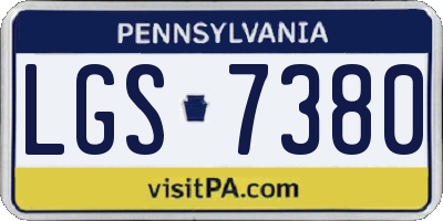 PA license plate LGS7380
