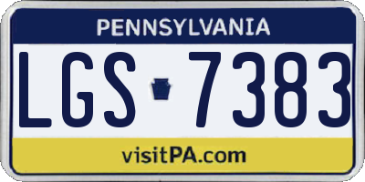 PA license plate LGS7383