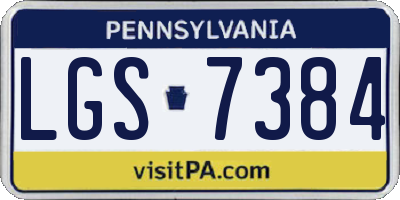 PA license plate LGS7384