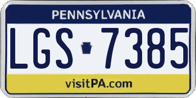 PA license plate LGS7385