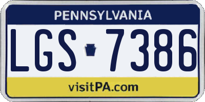 PA license plate LGS7386