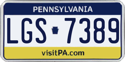 PA license plate LGS7389