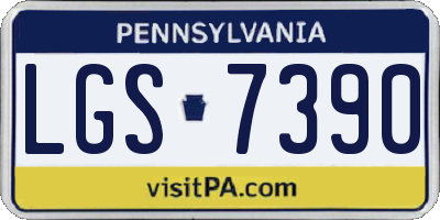 PA license plate LGS7390