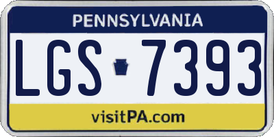 PA license plate LGS7393