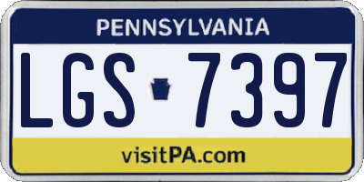 PA license plate LGS7397