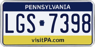 PA license plate LGS7398