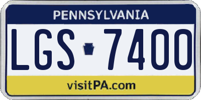 PA license plate LGS7400