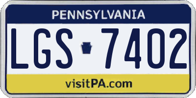 PA license plate LGS7402
