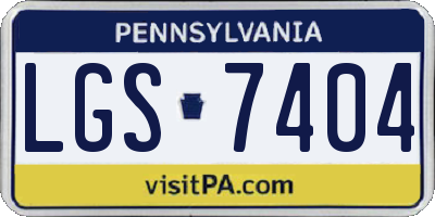 PA license plate LGS7404