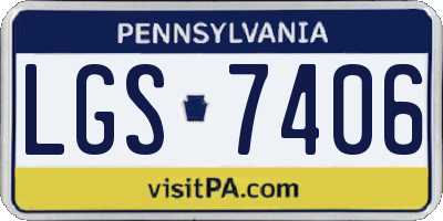 PA license plate LGS7406