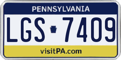 PA license plate LGS7409