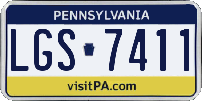 PA license plate LGS7411
