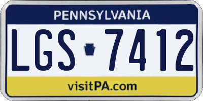 PA license plate LGS7412