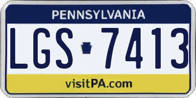 PA license plate LGS7413