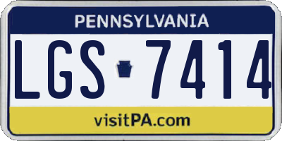PA license plate LGS7414