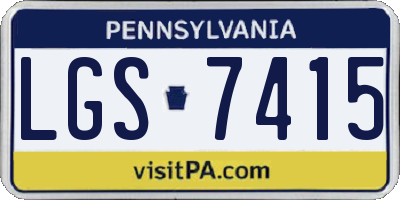 PA license plate LGS7415