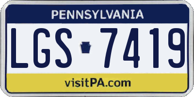 PA license plate LGS7419