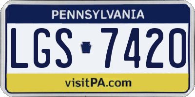 PA license plate LGS7420