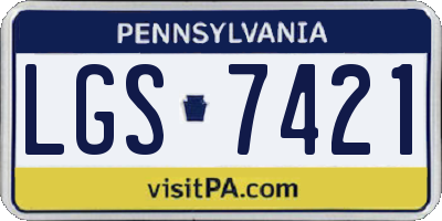 PA license plate LGS7421