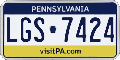 PA license plate LGS7424