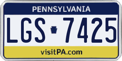 PA license plate LGS7425