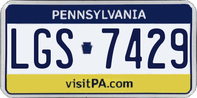 PA license plate LGS7429