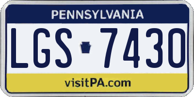 PA license plate LGS7430