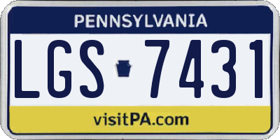 PA license plate LGS7431