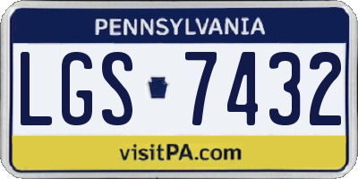 PA license plate LGS7432