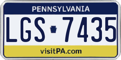 PA license plate LGS7435
