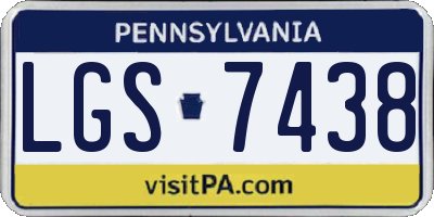 PA license plate LGS7438