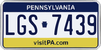 PA license plate LGS7439