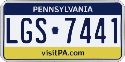 PA license plate LGS7441